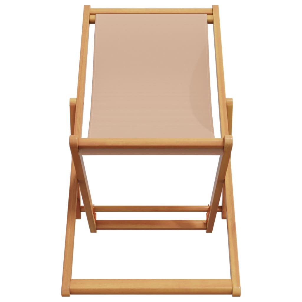 Cadeiras praia dobráveis 2 pcs tecido/madeira cinza-acastanhado