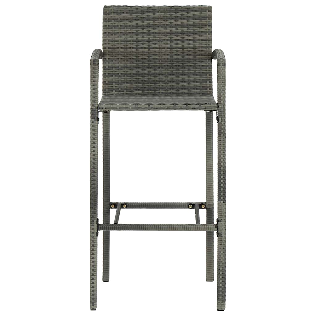 Bancos de bar 4 pcs vime PE cinzento