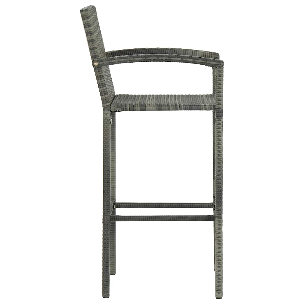 Bancos de bar 4 pcs vime PE cinzento