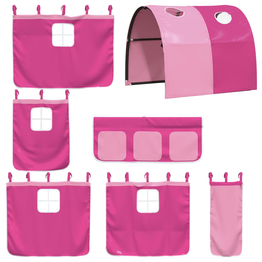 Cortinas para cama elevada com túnel poliéster rosa