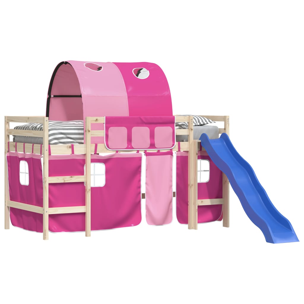 Cortinas para cama elevada com túnel poliéster rosa