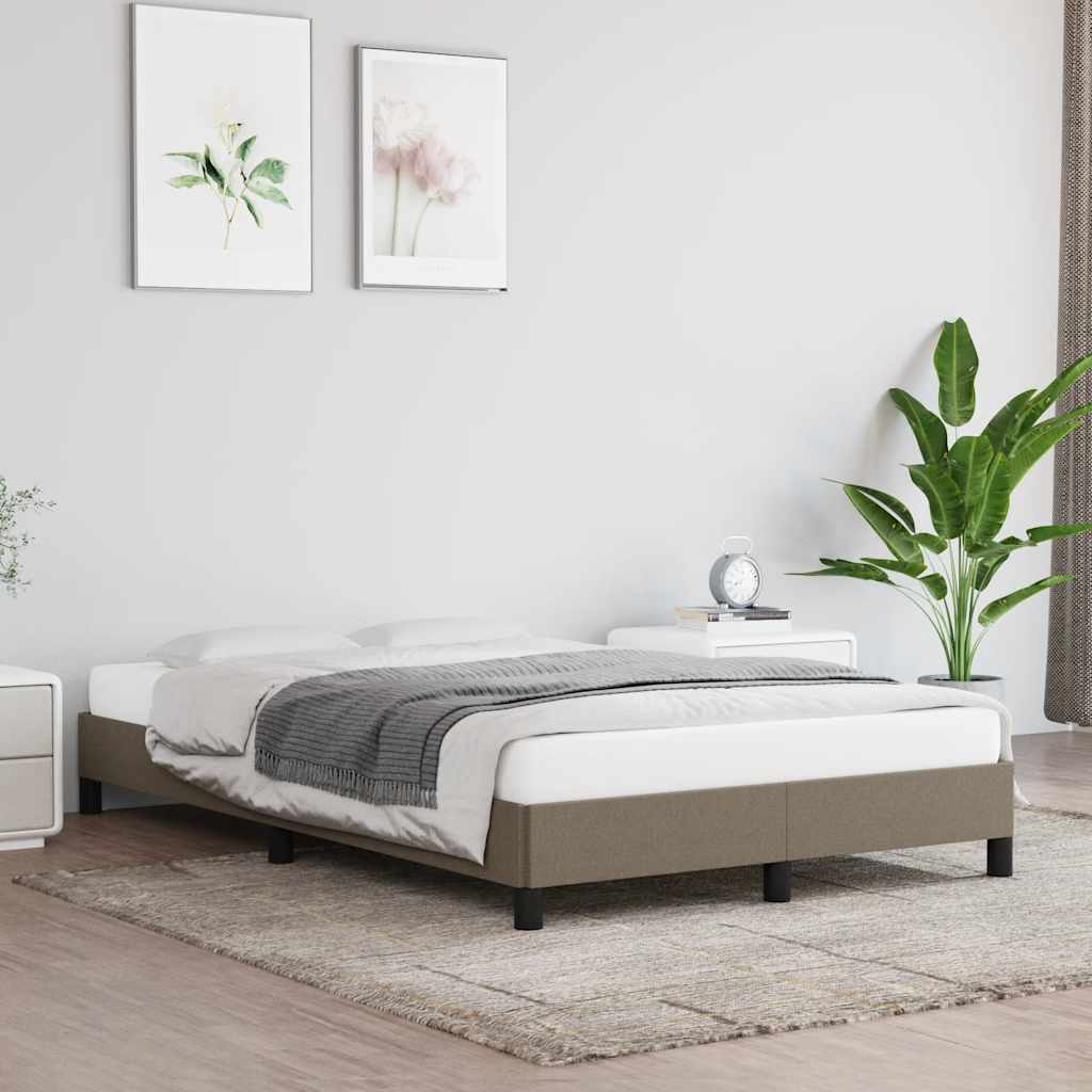 Estrutura de cama sem colchão 120x190cm tecido cinzento