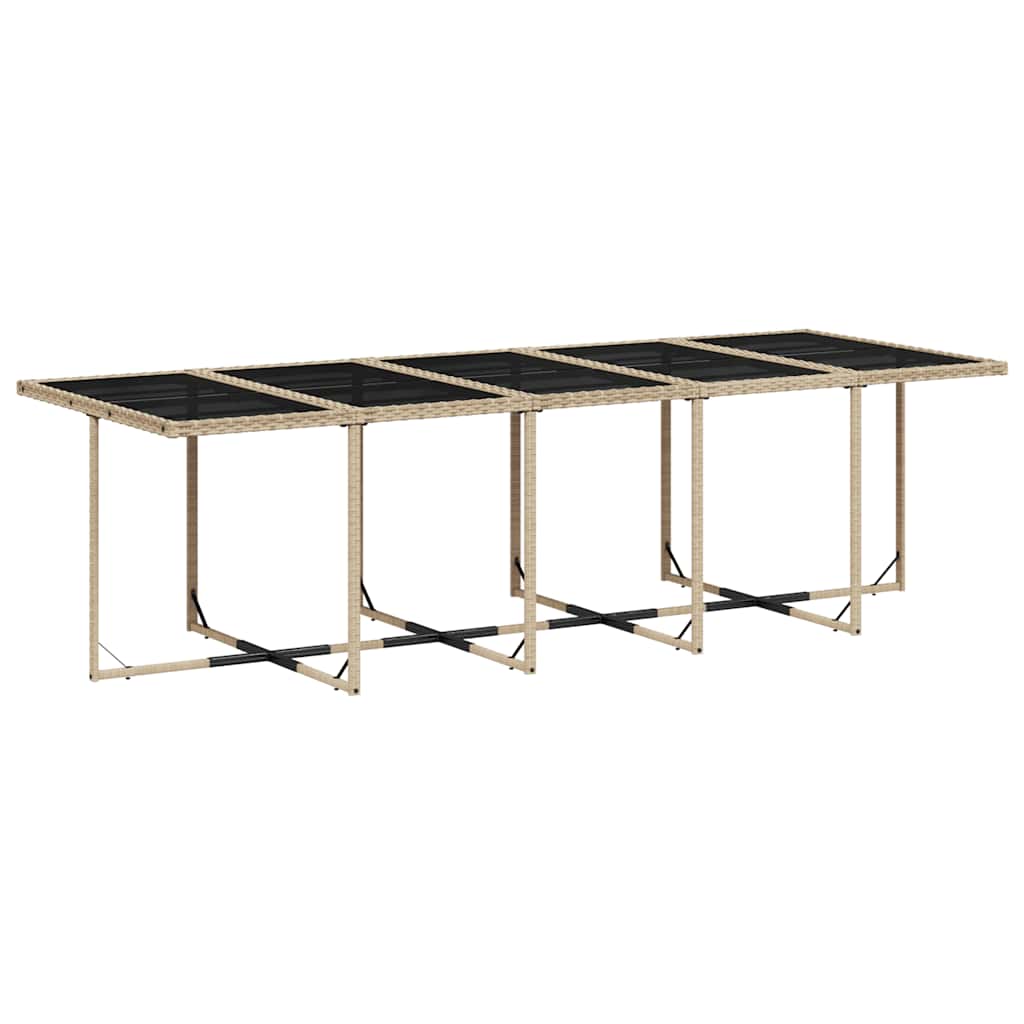 15 Pcs conjunto de jantar p/ jardim com almofadões vime PE bege