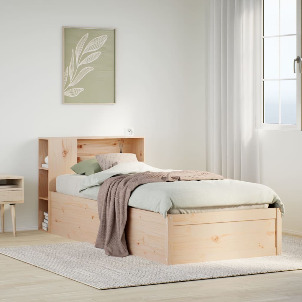 Cama sem colchão 75x190 cm madeira de pinho maciça