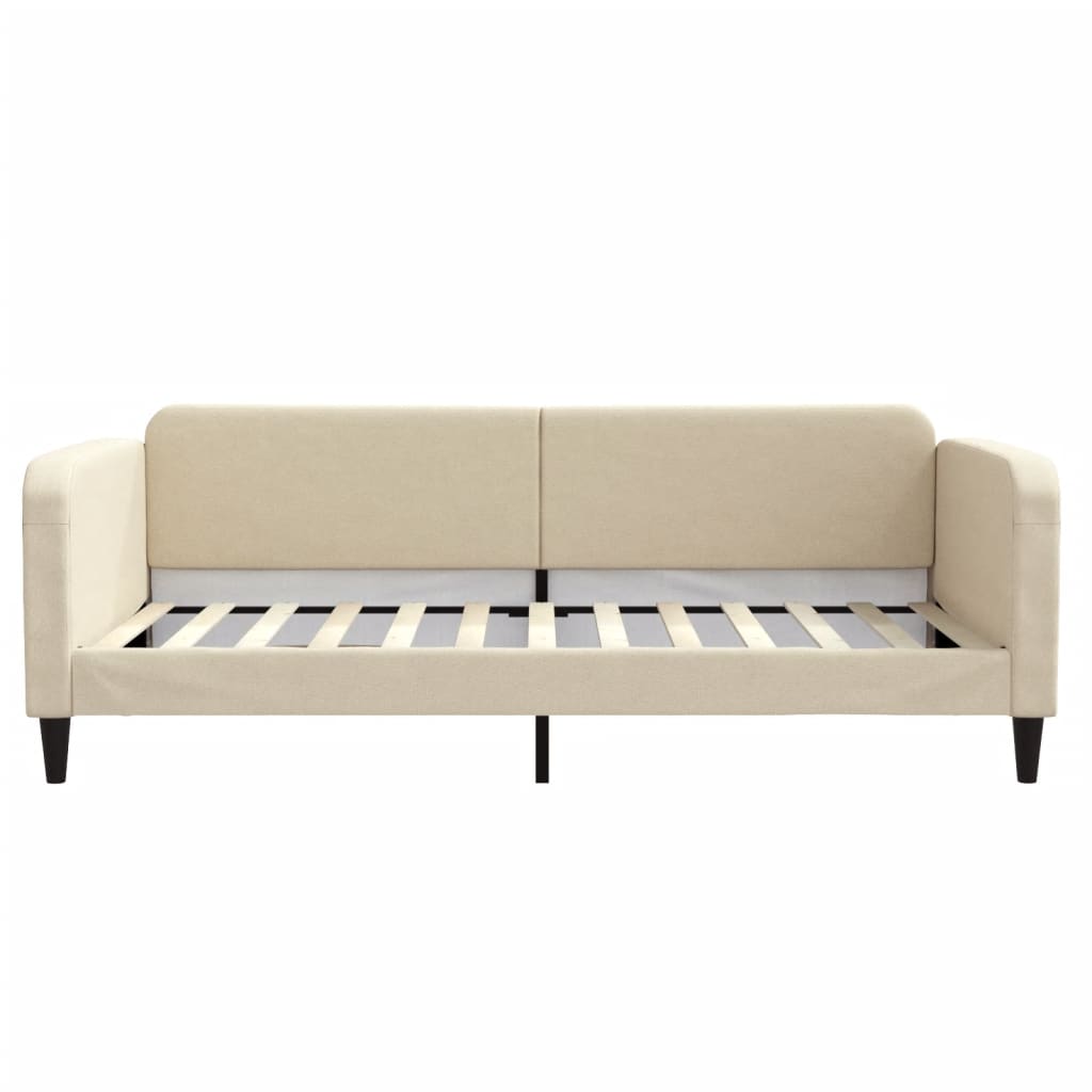 Sofá-cama com colchão 100x200 cm tecido cor creme