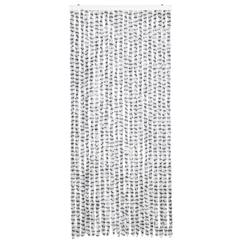 Cortina anti-insetos 90x220 cm chenille cinzento claro e escuro