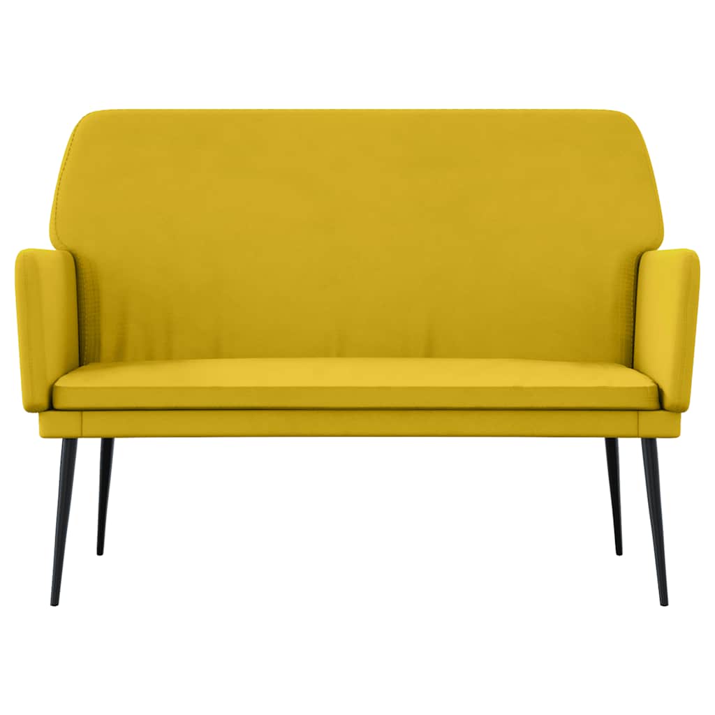 Banco 108x79x79 cm veludo amarelo