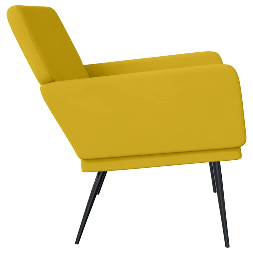 Banco 108x79x79 cm veludo amarelo
