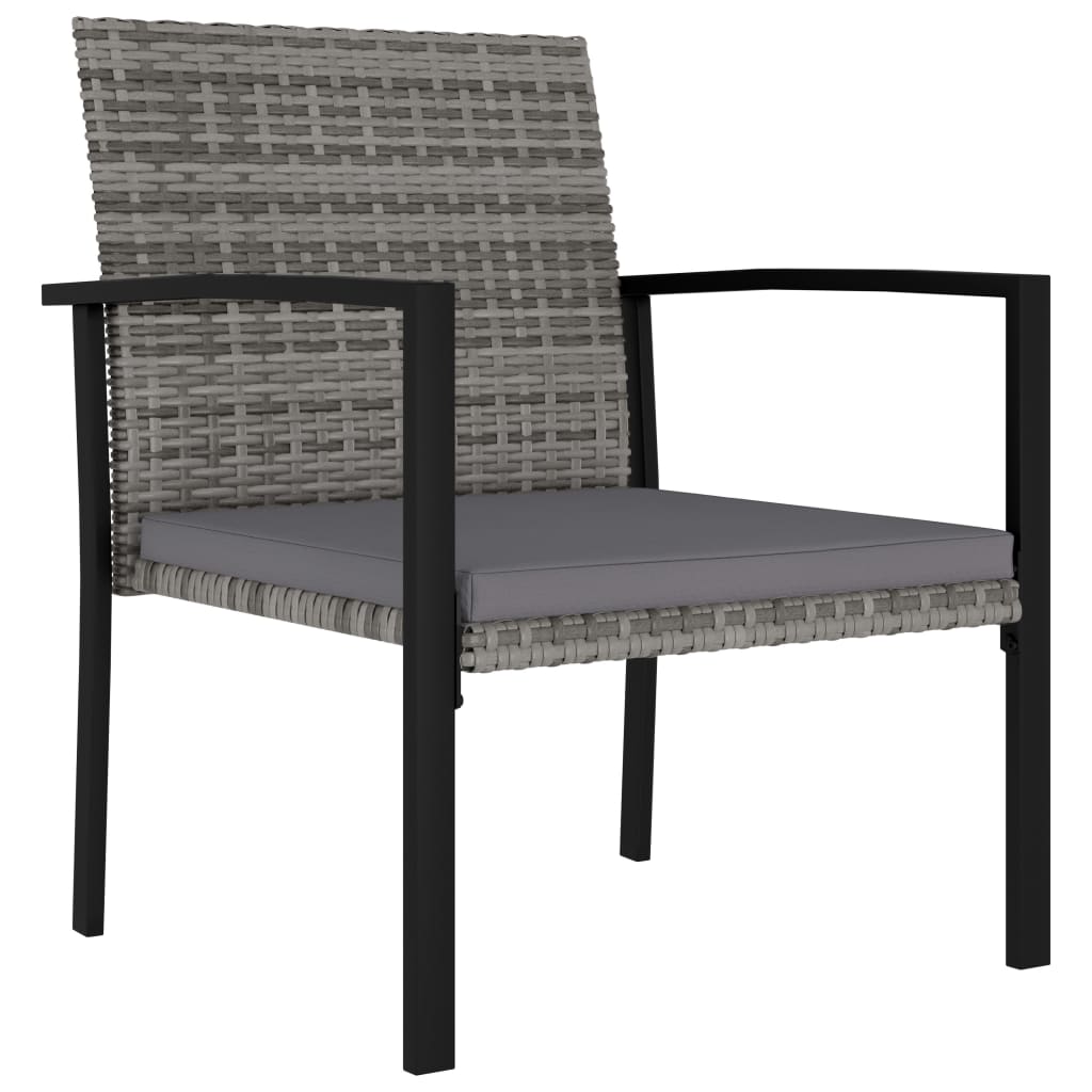 Cadeiras de jantar para jardim 4 pcs vime PE cinzento