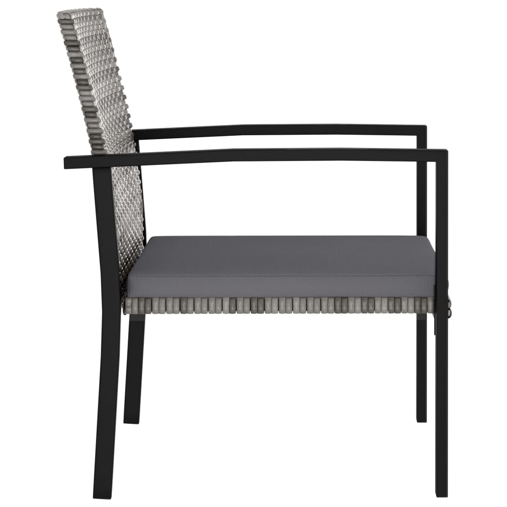Cadeiras de jantar para jardim 4 pcs vime PE cinzento