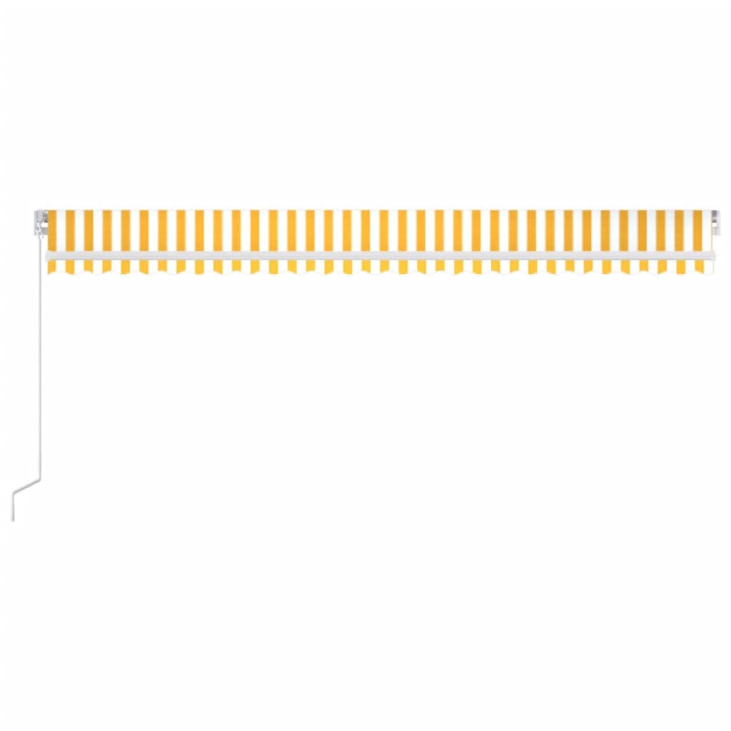 Toldo retrátil manual com LED 600x300 cm amarelo e branco