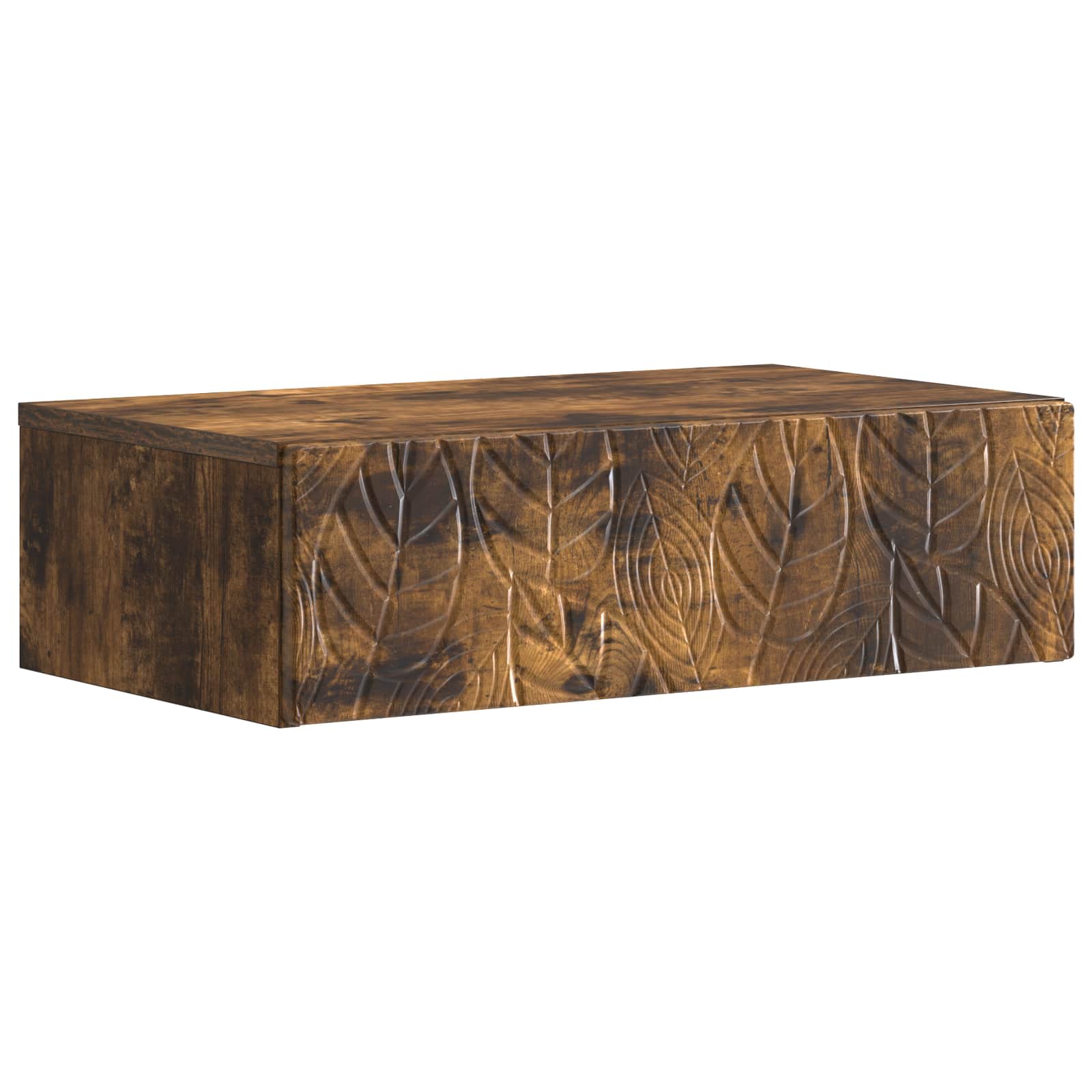 Mesa lateral de parede carvalho fumado 59 x 34,5 x 17 cm