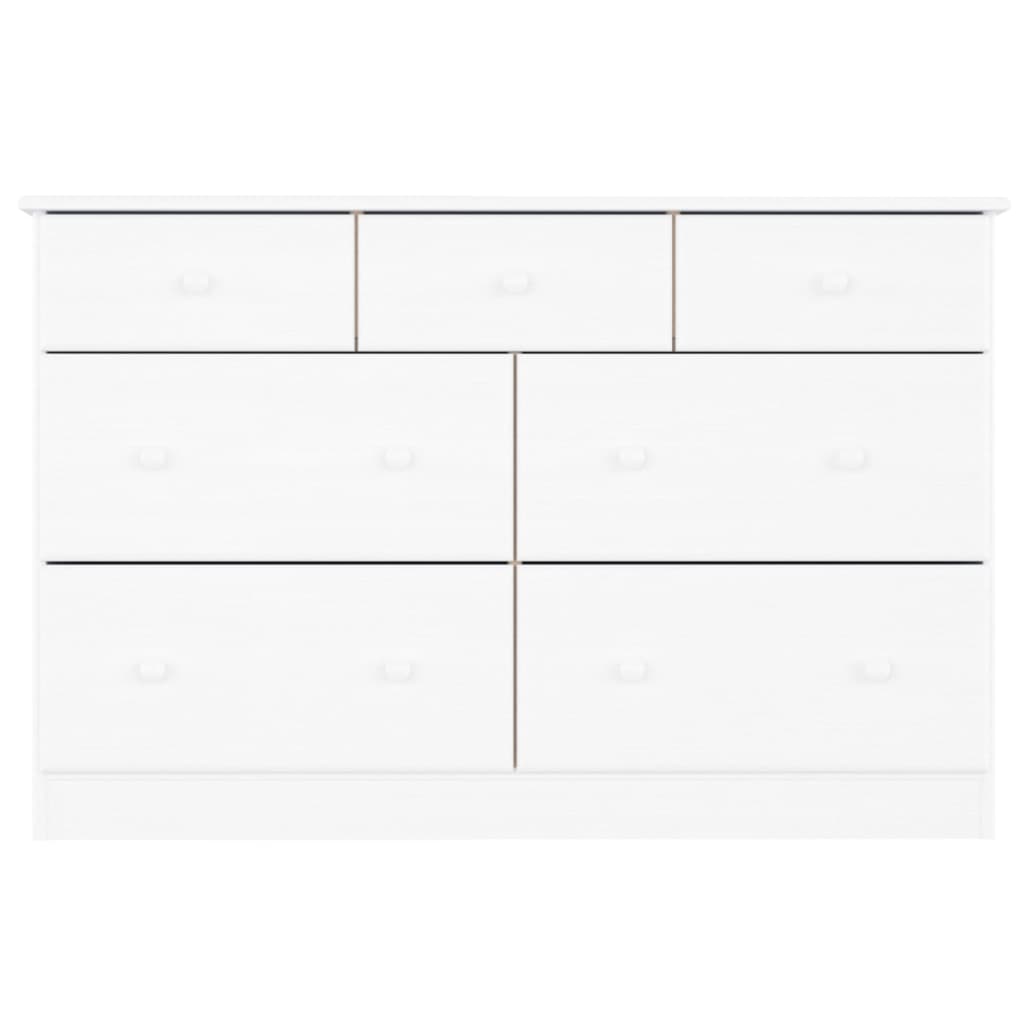 Cómoda alta 112x35x73 cm madeira de pinho maciça branco