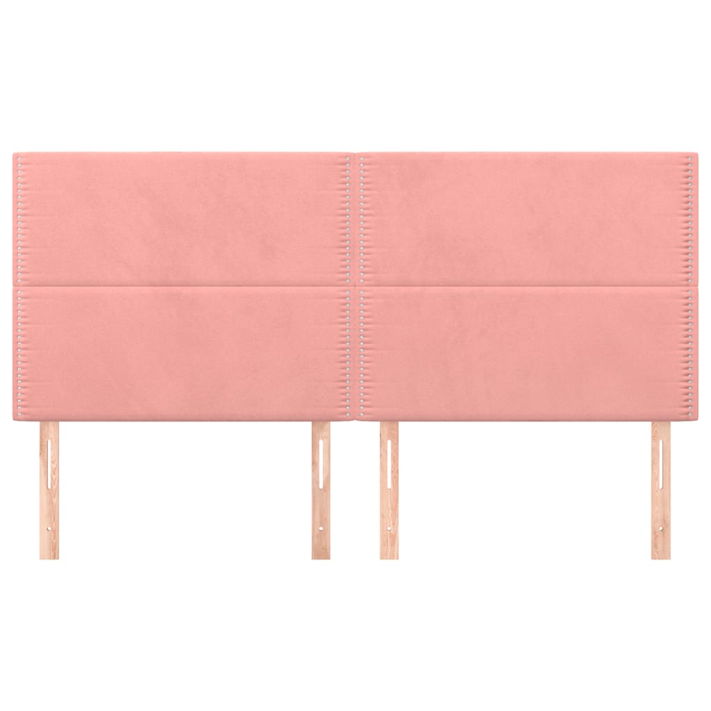 Cabeceira rosa 200x5x118/128 cm veludo