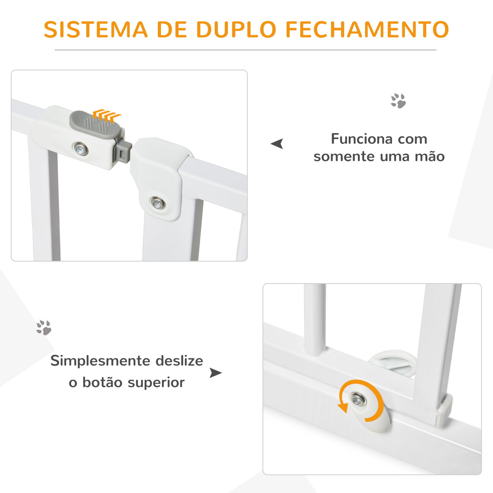 Barreira de Segurança para Cães Extensível para Escadas e Portas 75-115cm com 2 Extensões e 10-20cm Montagem a Pressão Aço Altur