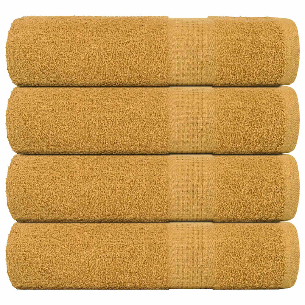 Toalhas de mãos frogn 4 pcs 50x100 cm 360 g/m² ouro