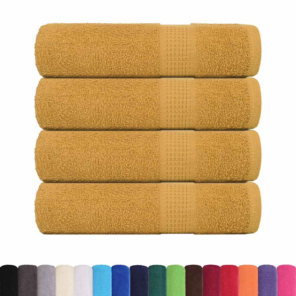 Toalhas de mãos frogn 4 pcs 50x100 cm 360 g/m² ouro