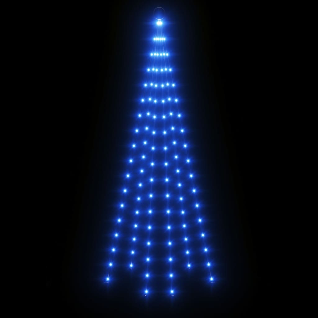 Árvore de natal mastro de bandeira 108 leds 180cm azul