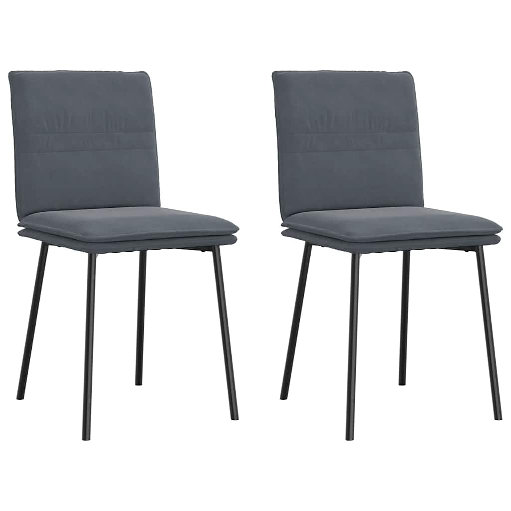 Cadeiras de jantar 2 pcs veludo cinzento-escuro