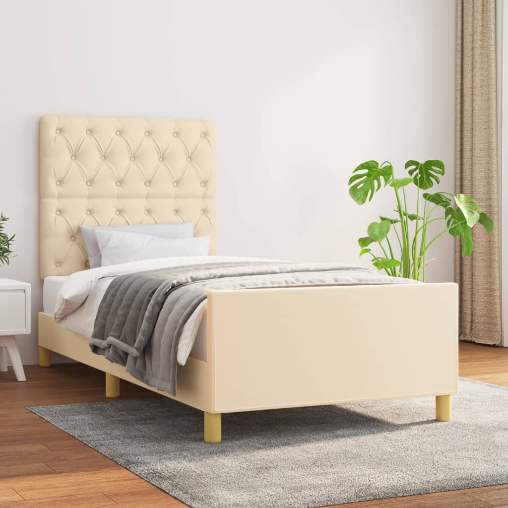 Estrutura de cama sem colchão 80x200 cm creme