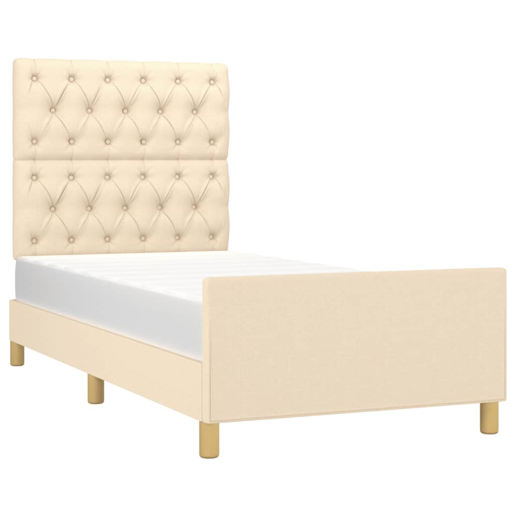 Estrutura de cama sem colchão 80x200 cm creme