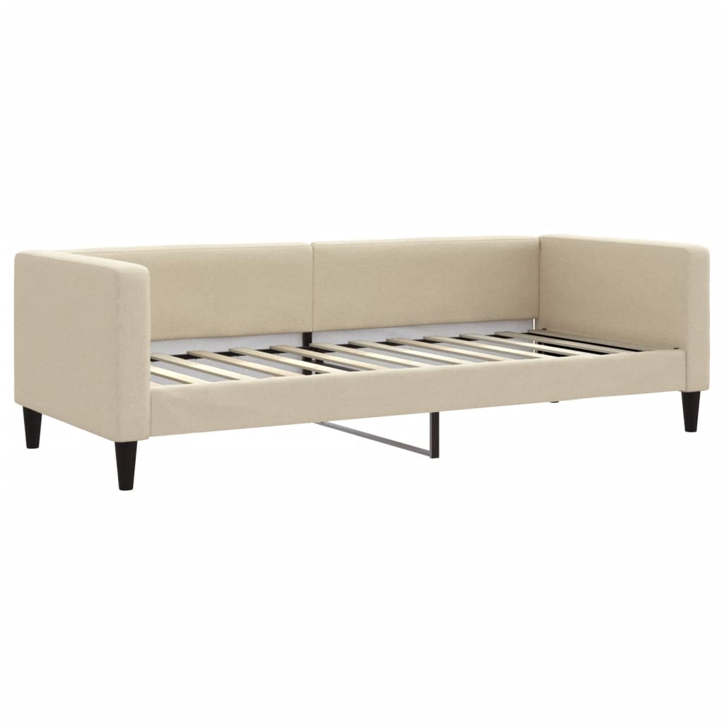 Sofá-cama com gavetão e gavetas 80x200 cm tecido cor creme