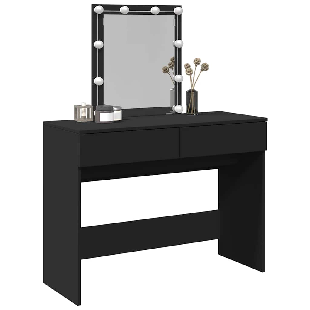 Toucador com luzes LED 100x40x130 cm preto