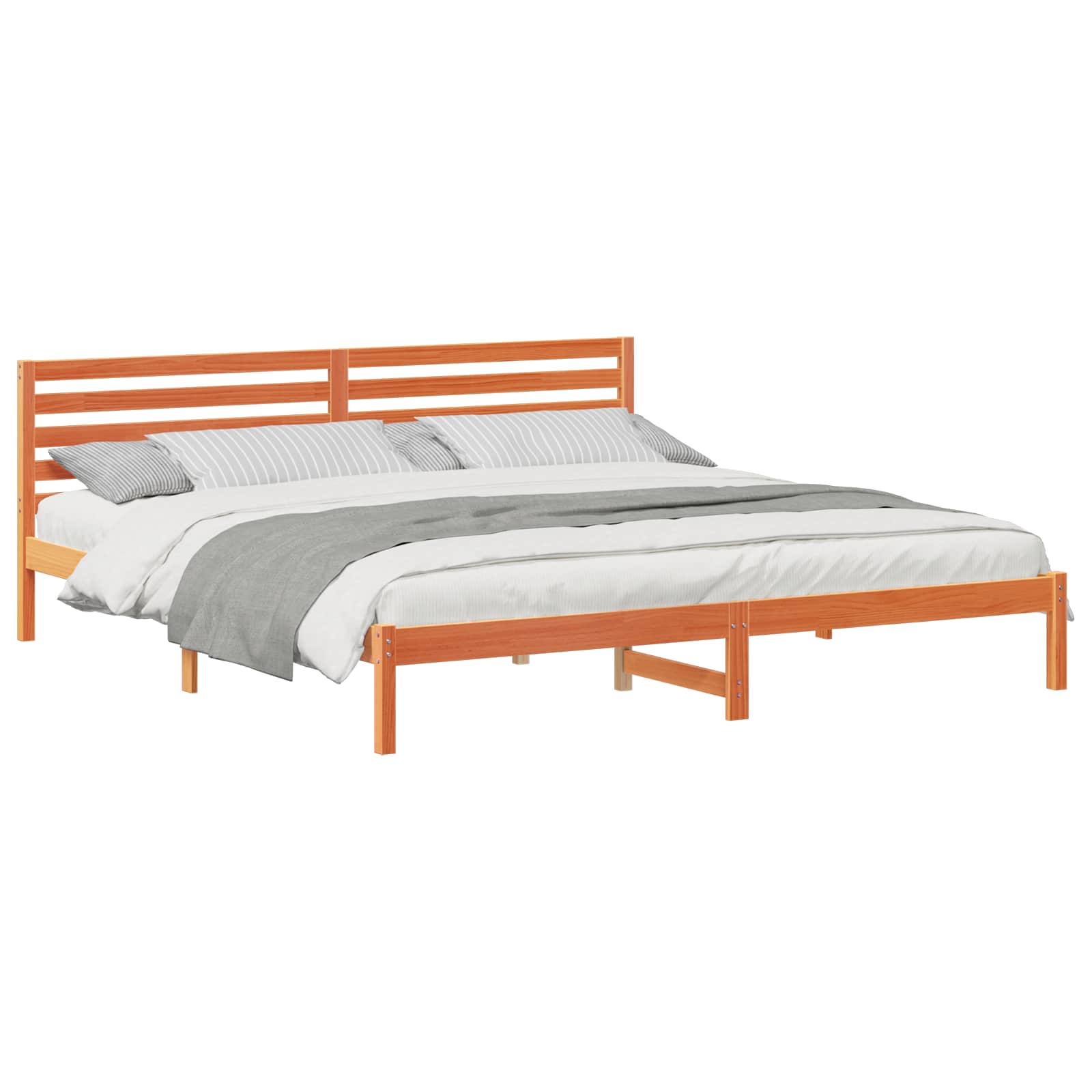 Estrutura da cama com cabeceira marrom cera 180 x 210 cm