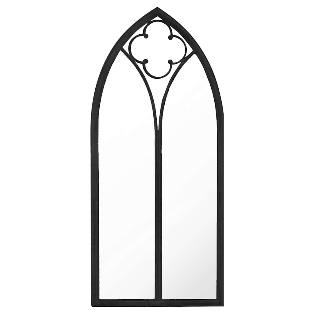 Espelho de jardim p/ uso exterior ferro 70x30 cm preto