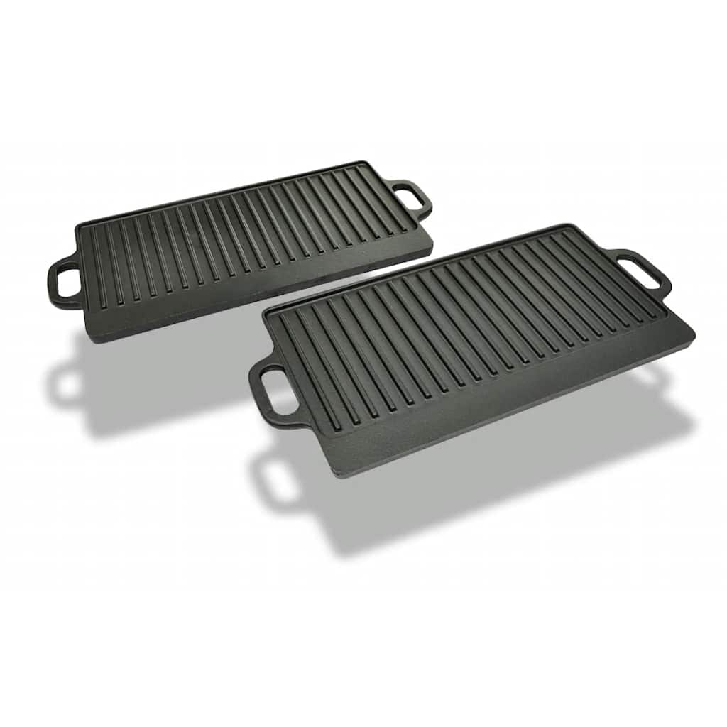 Grelhador de ferro fundido reversível 38x23 cm, 2 pcs