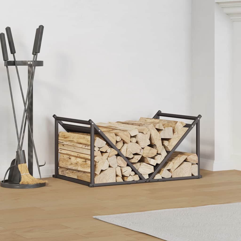 Suporte para lenha 70x43x34,5 cm aço laminado a frio preto