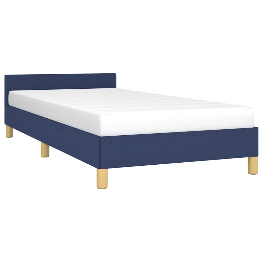 Estrutura cama c/ cabeceira sem colchão 100x200 cm tecido azul