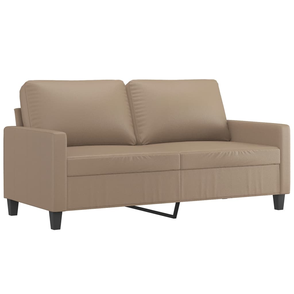 3 Pcs conjunto sofás c/ almofadões couro artificial cappuccino