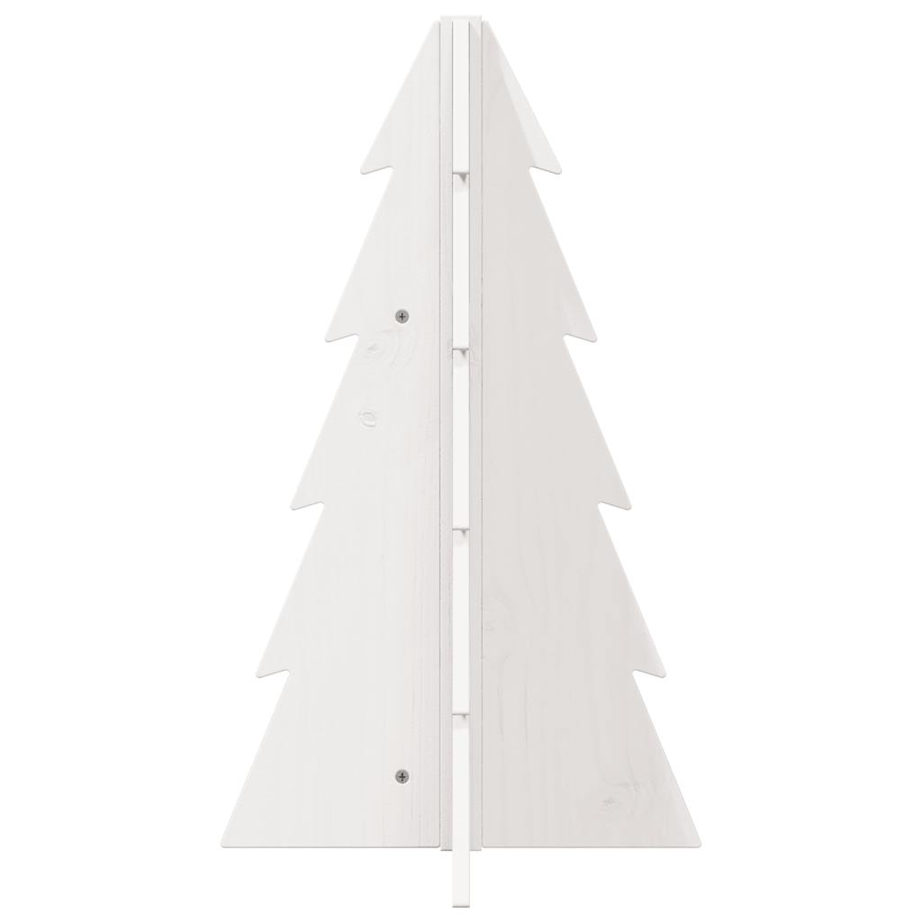 Árvore natal decorativa 69,5 cm madeira de pinho maciça branco