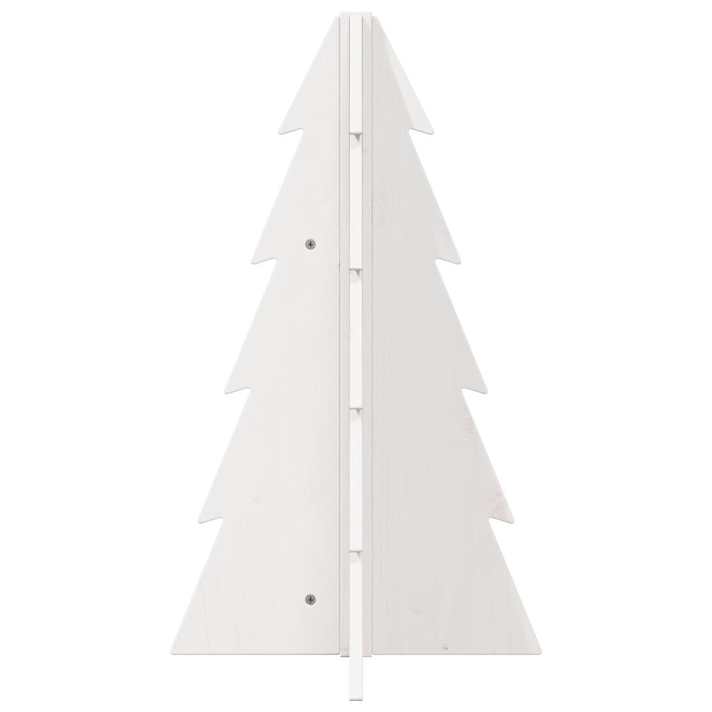 Árvore natal decorativa 69,5 cm madeira de pinho maciça branco