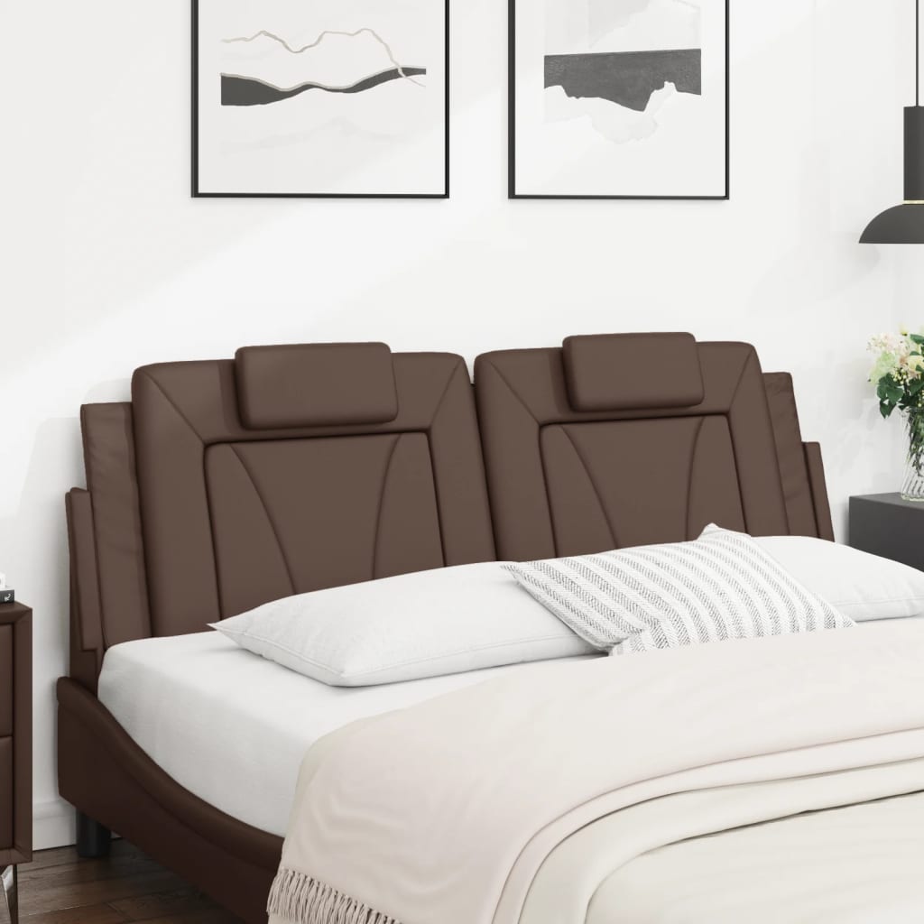 Almofadão de cabeceira viana 160 cm couro artificial castanho