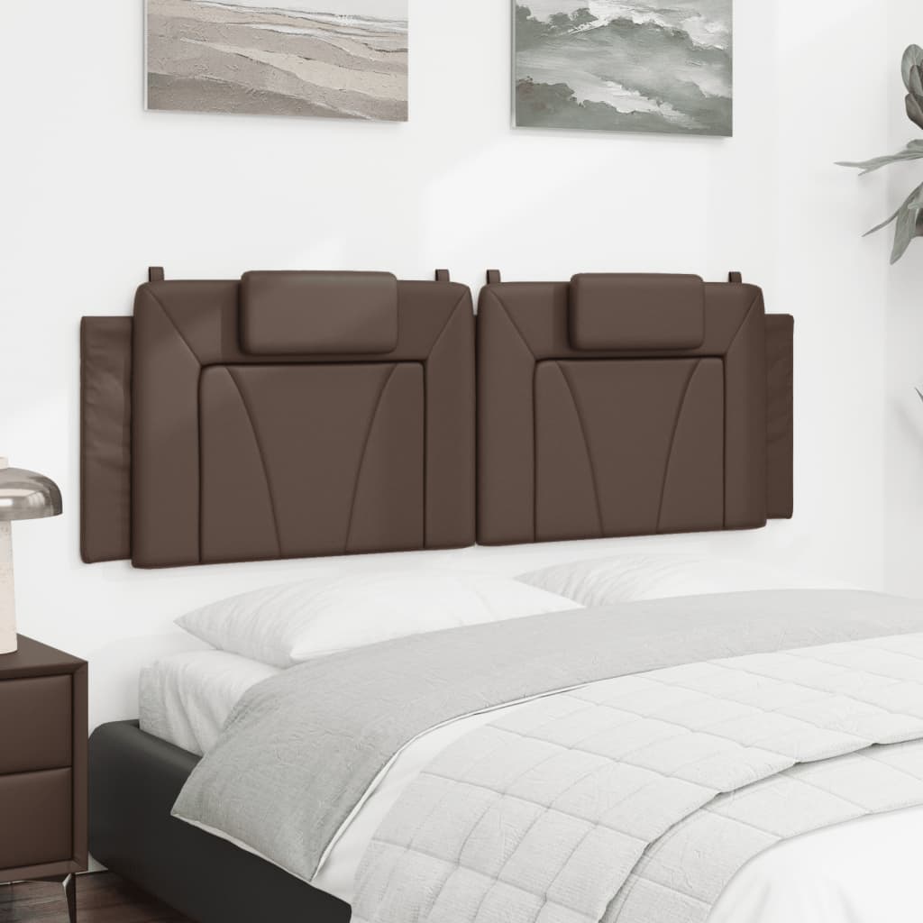 Almofadão de cabeceira viana 160 cm couro artificial castanho