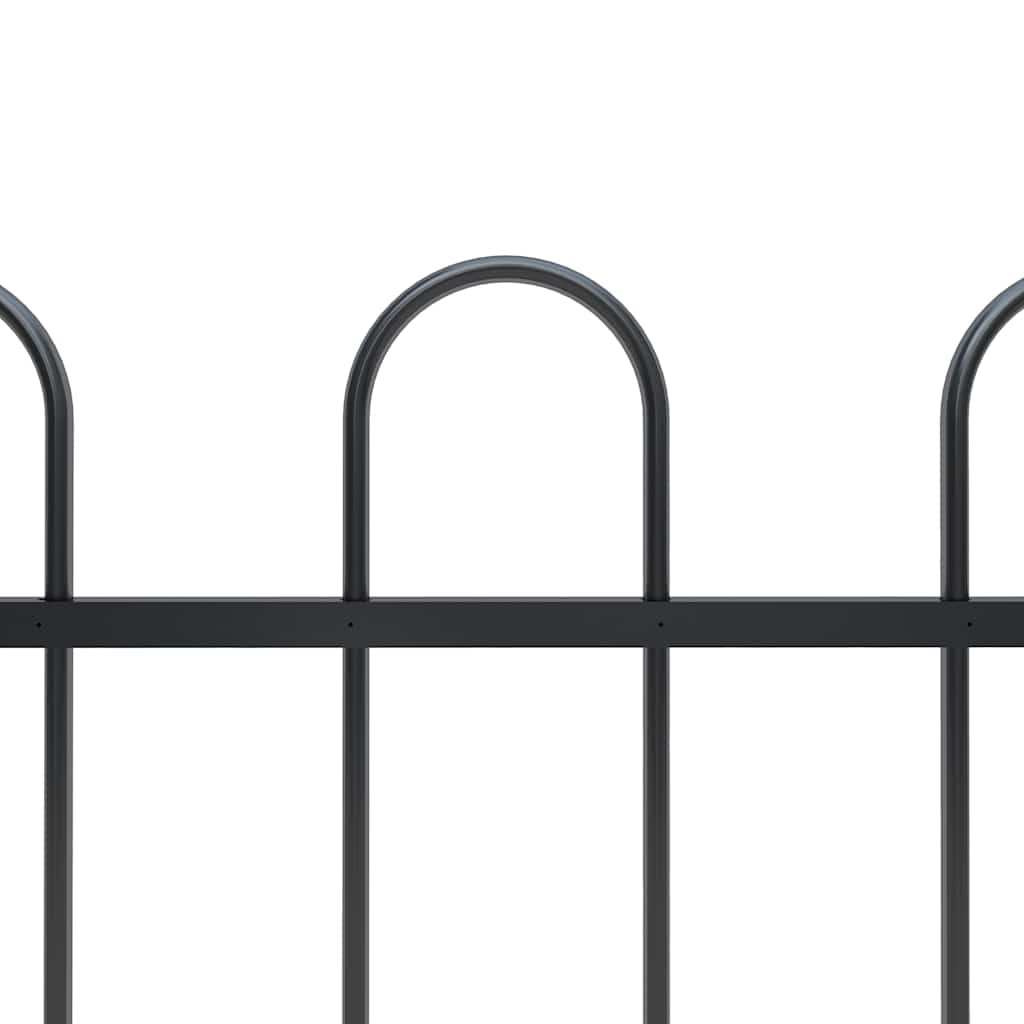 Cerca de jardim com arco superior em aço 671x150 cm preta