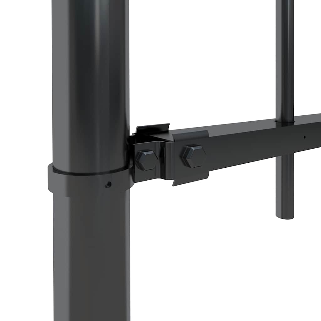 Cerca de jardim com arco superior em aço 671x150 cm preta