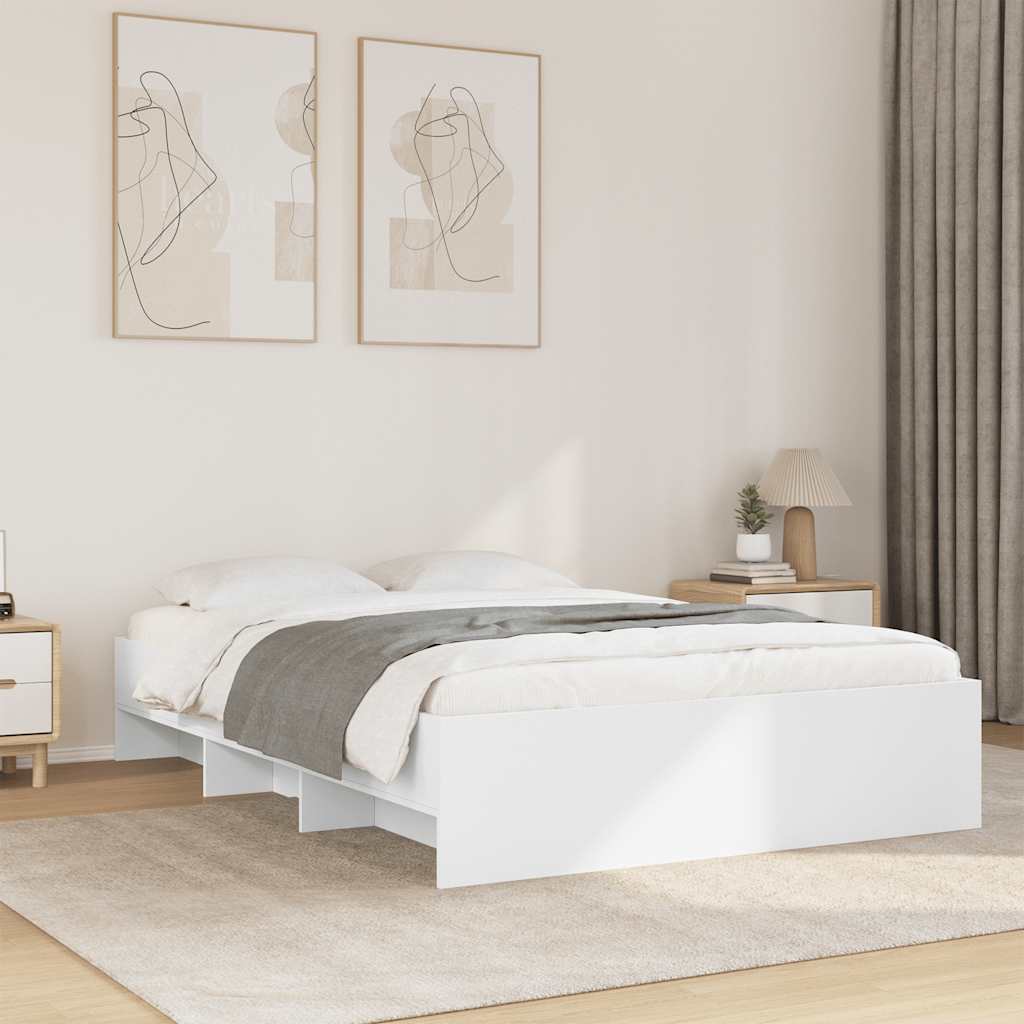 Estrutura de cama 140x190 cm derivados de madeira branco
