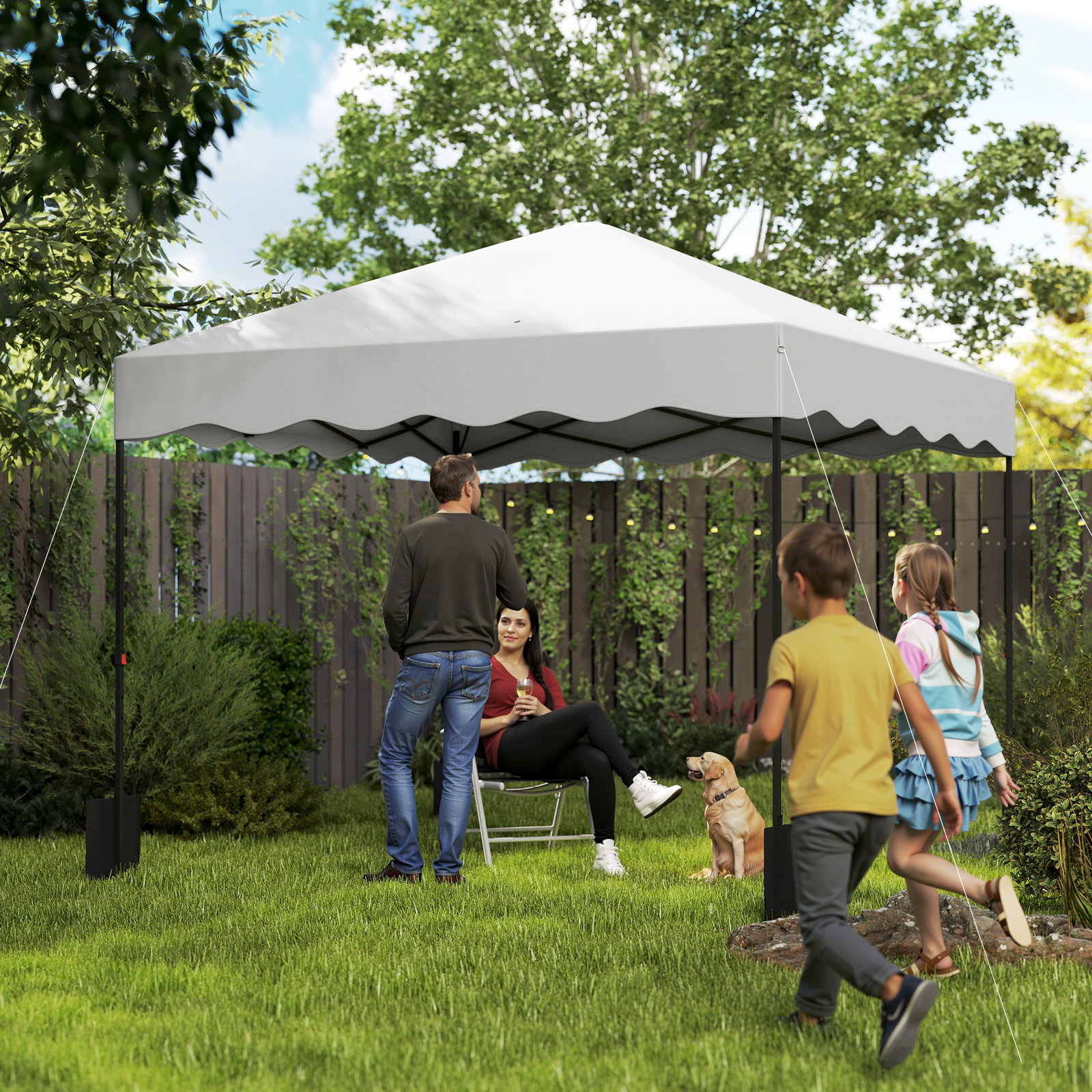 Tenda dobrável pop up tenda 3x3 m tenda para eventos com proteção uv50+ altura ajustável e bolsa de transporte branco