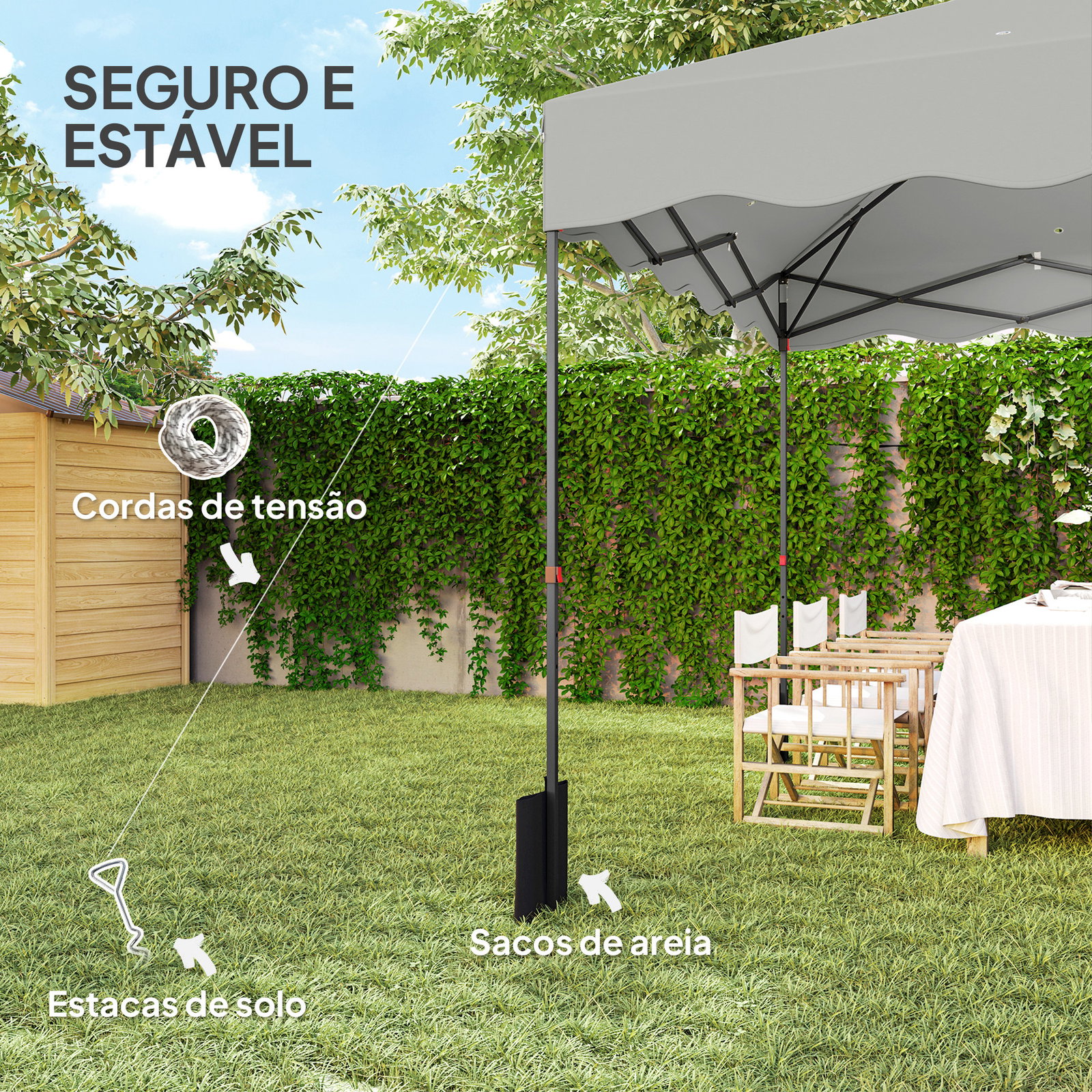 Tenda dobrável pop up tenda 3x3 m tenda para eventos com proteção uv50+ altura ajustável e bolsa de transporte branco