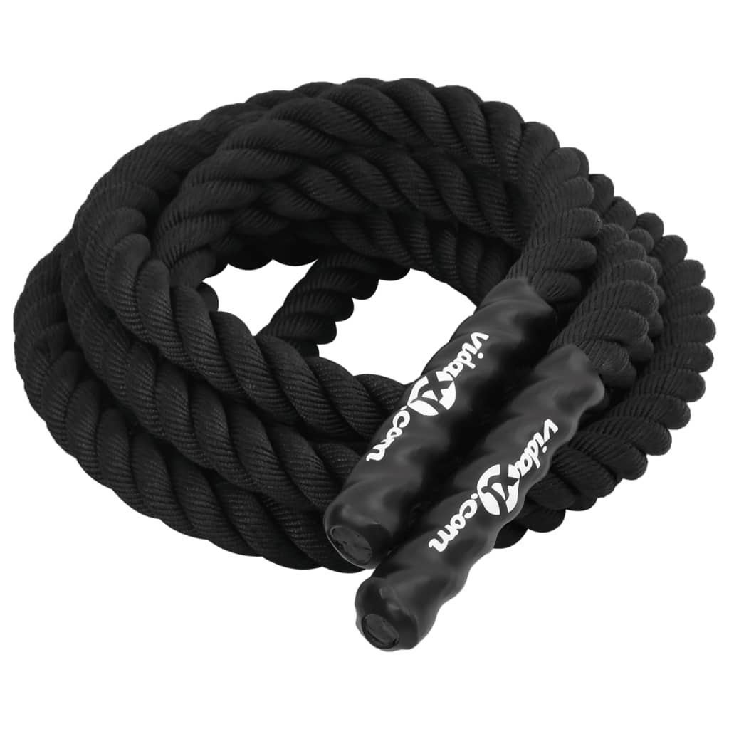 Corda de batalha preta 6 m 4,5 kg poliéster