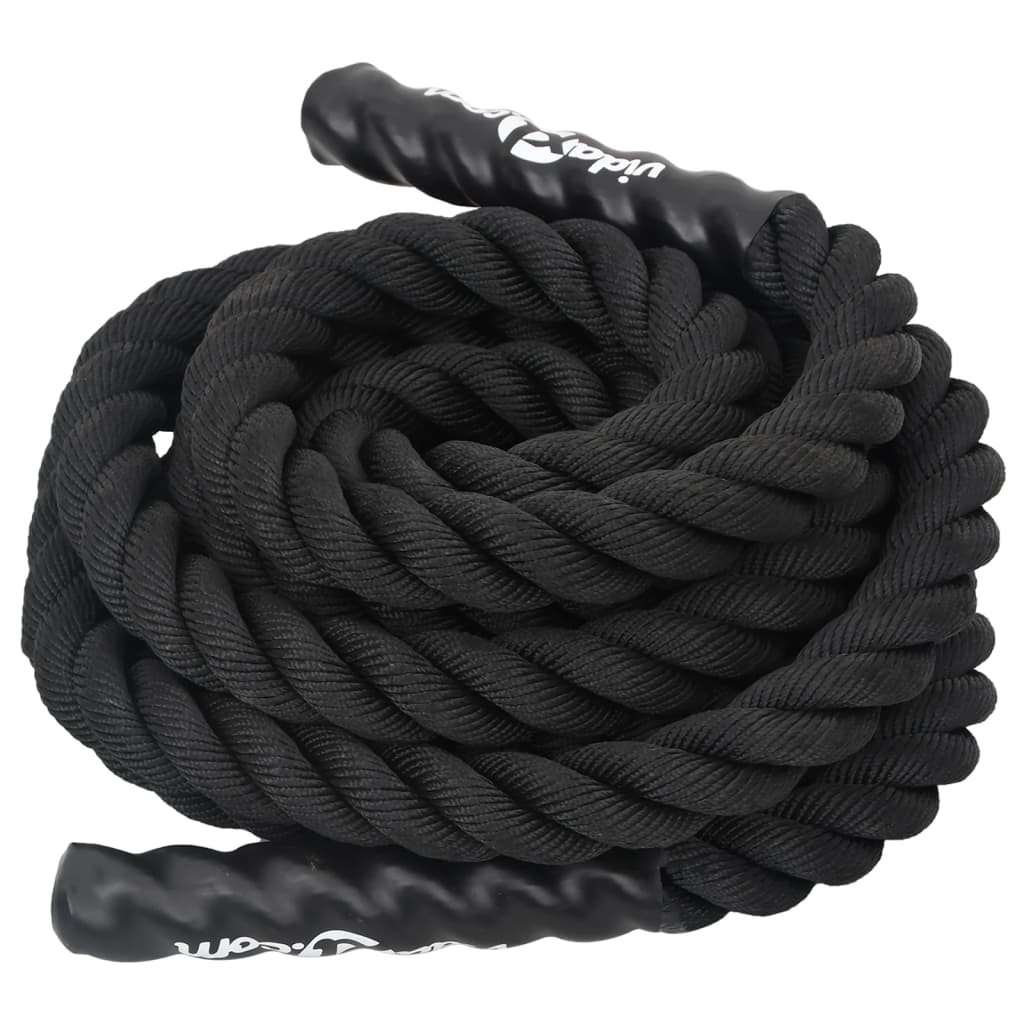 Corda de batalha preta 6 m 4,5 kg poliéster