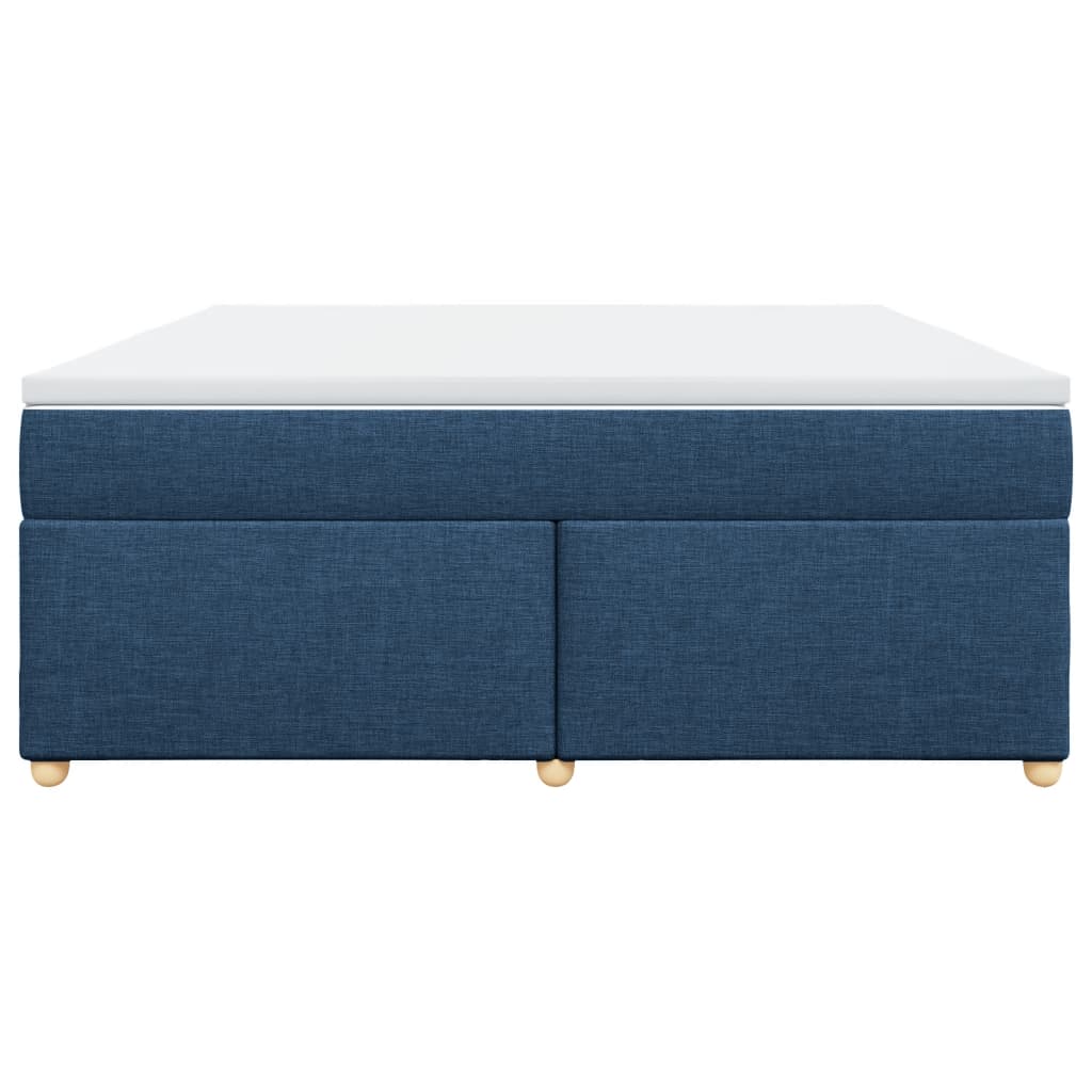 Cama com molas/colchão 180x200 cm tecido azul