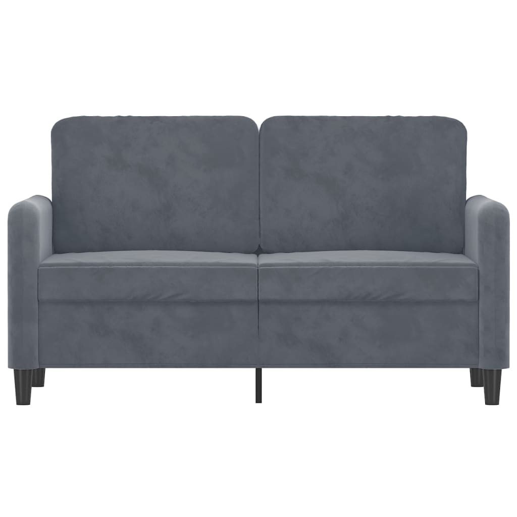 Sofá de 2 lugares 120 cm veludo cinza-escuro