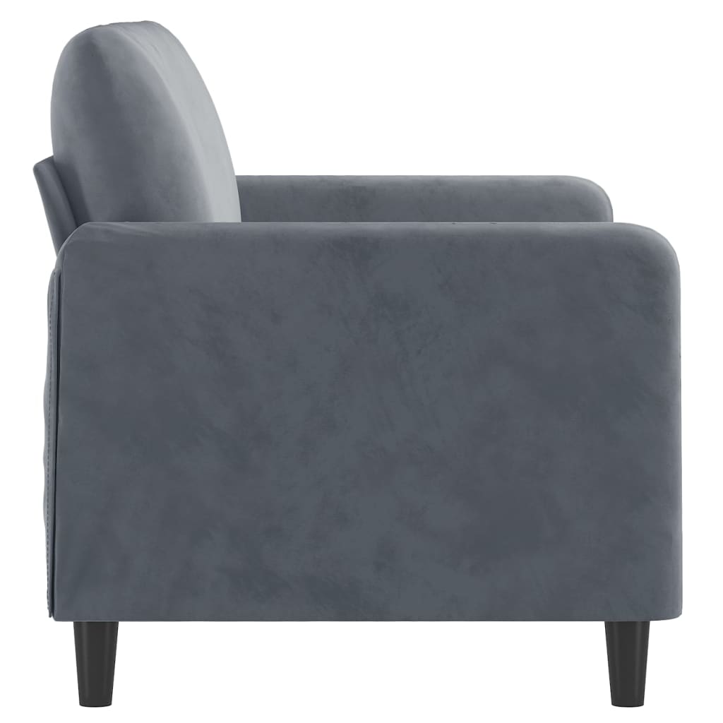 Sofá de 2 lugares 120 cm veludo cinza-escuro