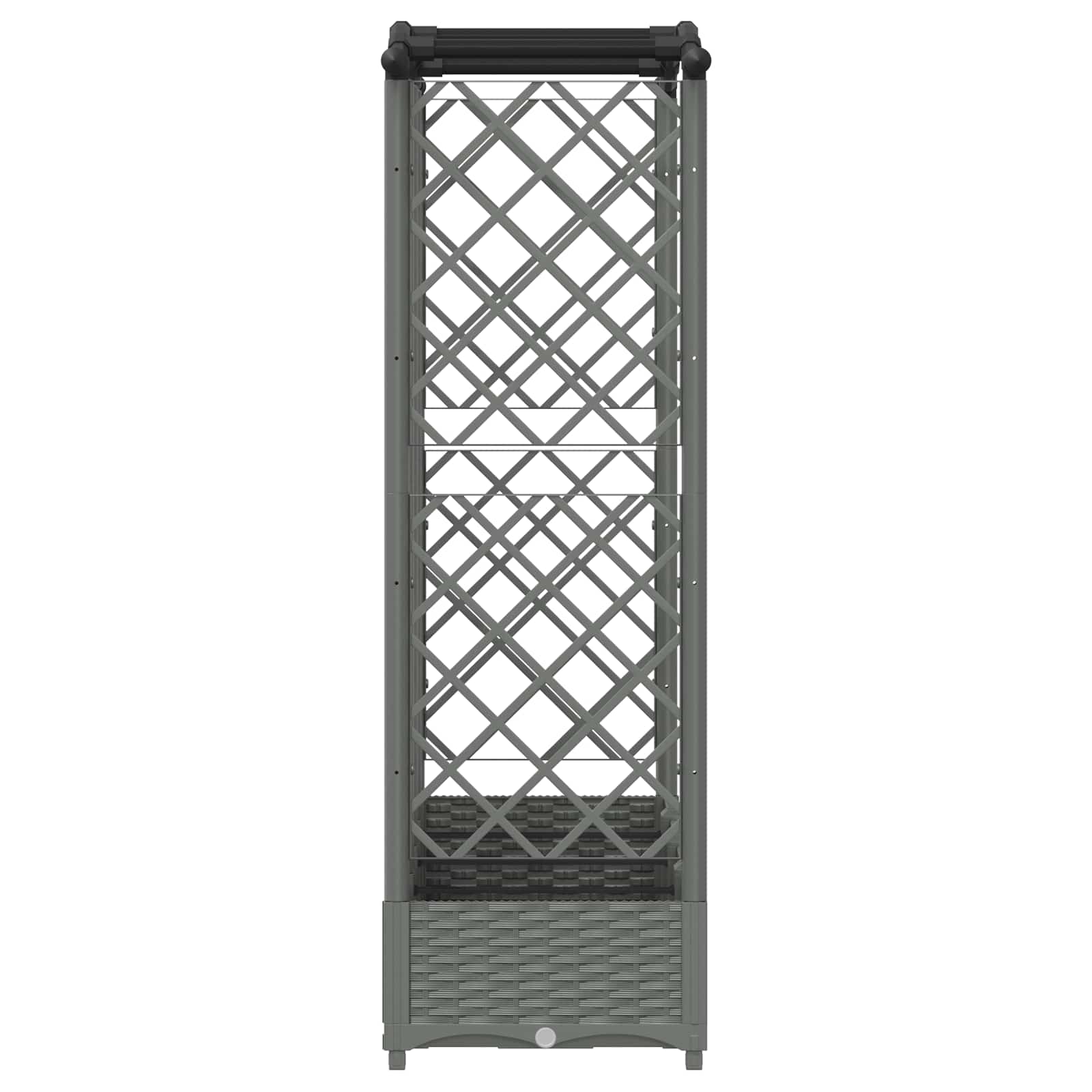 Cama elevada com treliça e telhado cinzento-claro PP