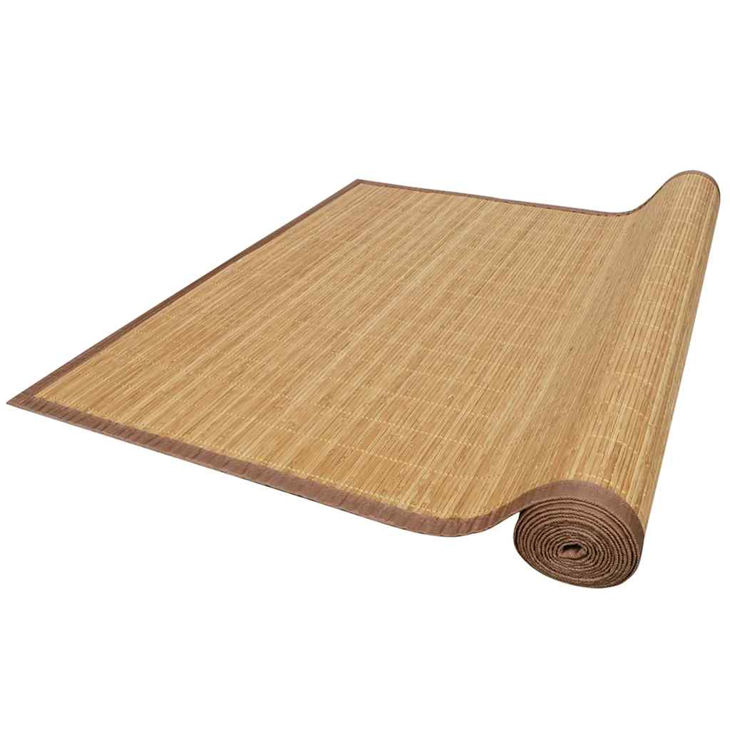 Tapete retangular bambu 120 x 180 cm castanho