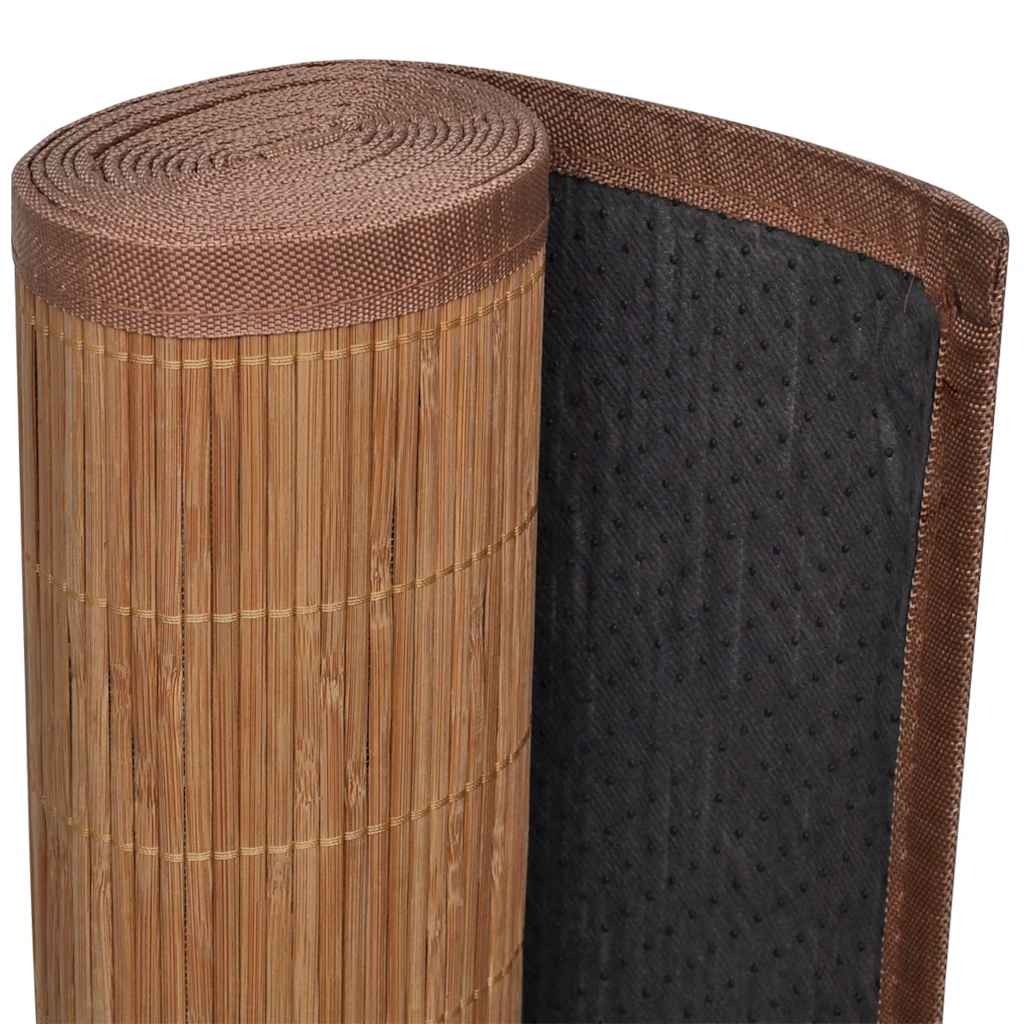 Tapete retangular bambu 120 x 180 cm castanho
